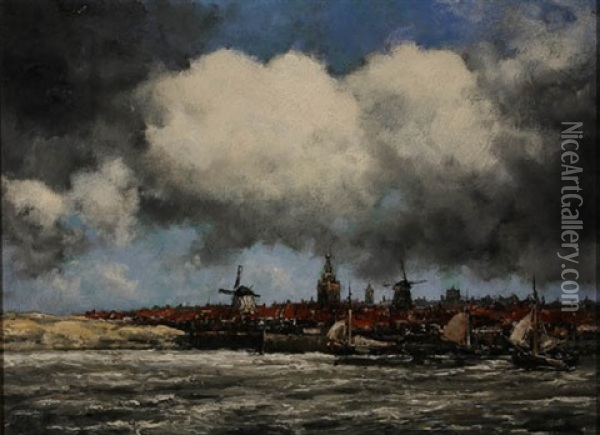 View Of Rotterdam Oil Painting - Hermanus Koekkoek the Younger