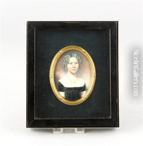 Ovales Portrait Von Lady J. Wiseman Als Junge Frau Oil Painting - Peter Paillou