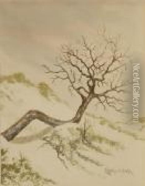 Tree And Dune Study Oil Painting - Arthur Vidal Diehl