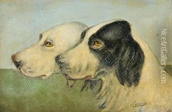 Cani Oil Painting - Eugenio Cecconi