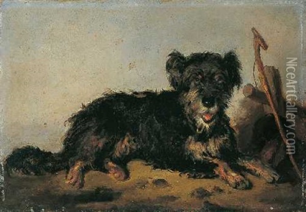 Liegender Hund Oil Painting - August von Rentzell