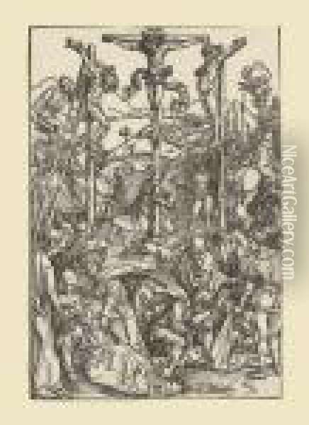 Calvary With The Three Crosses Oil Painting - Albrecht Durer