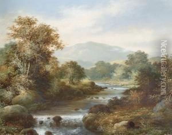 A Highland River Oil Painting - Robert Marshall Root