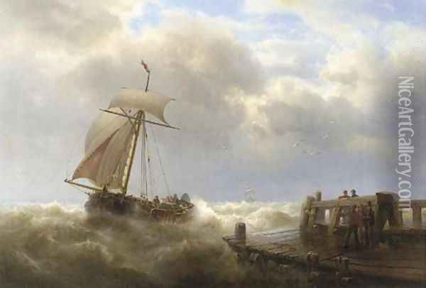 Stormy weather Oil Painting - Franz Johann (Wilhelm) Hunten