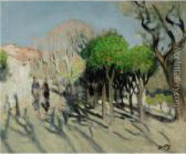 La Promenade Au Soleil Oil Painting - Pierre Eugene Montezin