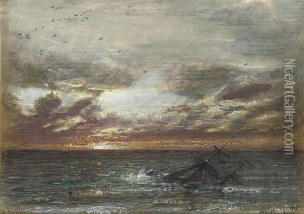 The Shipwreck Oil Painting - Albert Goodwin