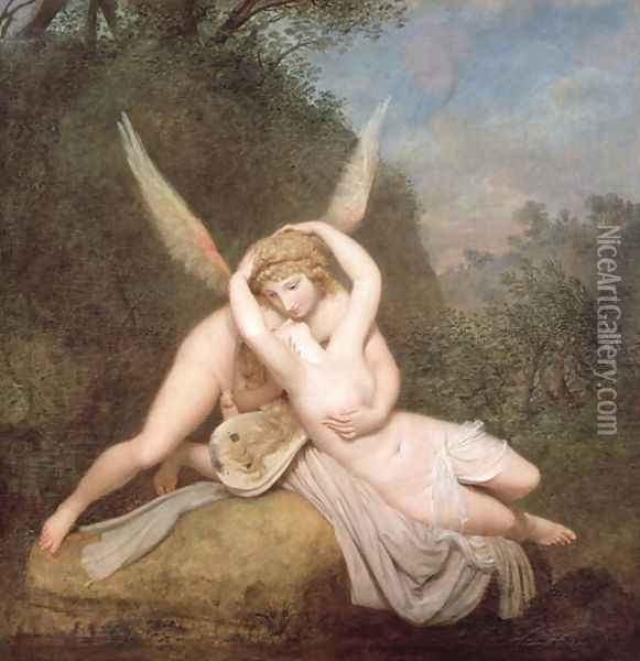 Cupid and Psyche Oil Painting - Antonio Canova