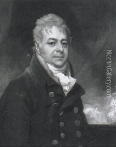 Portrait Of Thomas Turner In Navy Coat Oil Painting - Sir William Beechey