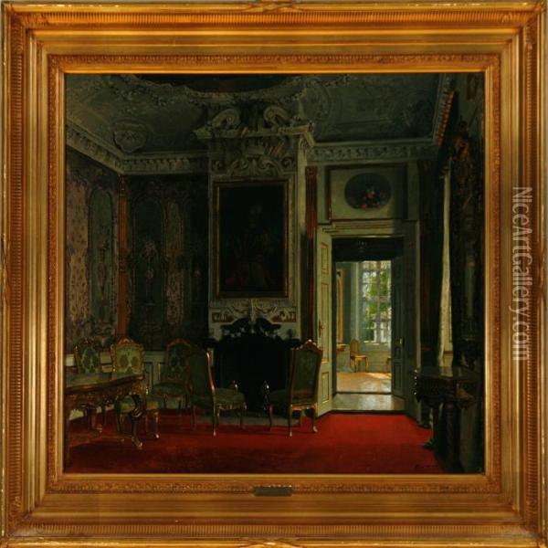 Interior Fromfrederik Ivs Room At Fredensborg Palace Oil Painting - Heinrich Hansen