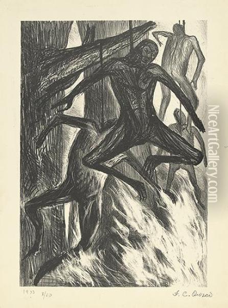 The Hanged Men. Oil Painting - Jose Clemente Orozco