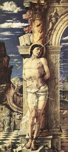 St Sebastian 1457-58 Oil Painting - Andrea Mantegna