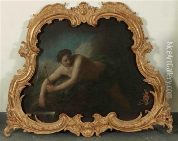 Allegorie Du Vent Et Allegorie De L'eau (pair) Oil Painting - Henri-Antoine de Favanne