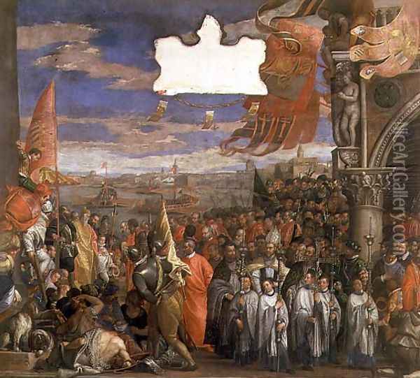 The Doge Andrea Contarini Returning Victorious from Chioggia Oil Painting - Paolo Veronese (Caliari)