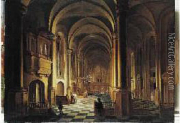 Vue Interieure D'une Eglise Oil Painting - Bartholomeus Van Bassen