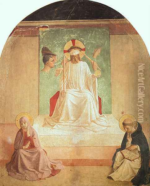 The Mocking of Christ (with Benozzo Gozzoli), 1440-41 Oil Painting - Angelico Fra