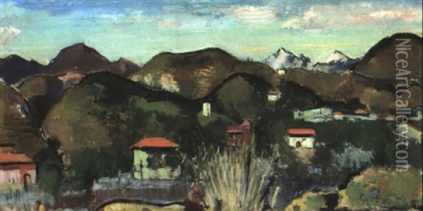 Landschaft Bei Gardone Oil Painting - Anton Faistauer