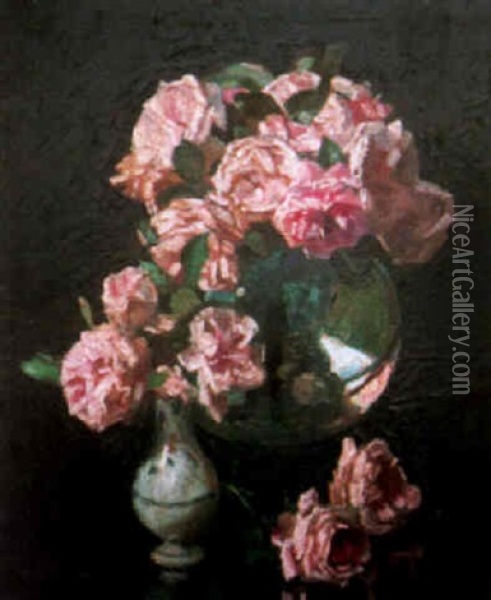 Bouquet De Fleurs Oil Painting - Jules Alexandre Gruen