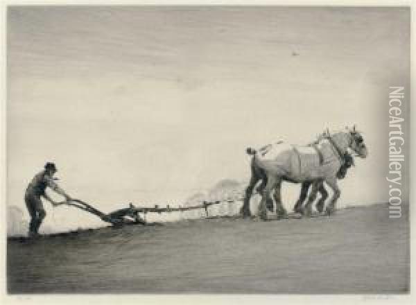 Ploughing Oil Painting - Cecil Charles Aldin