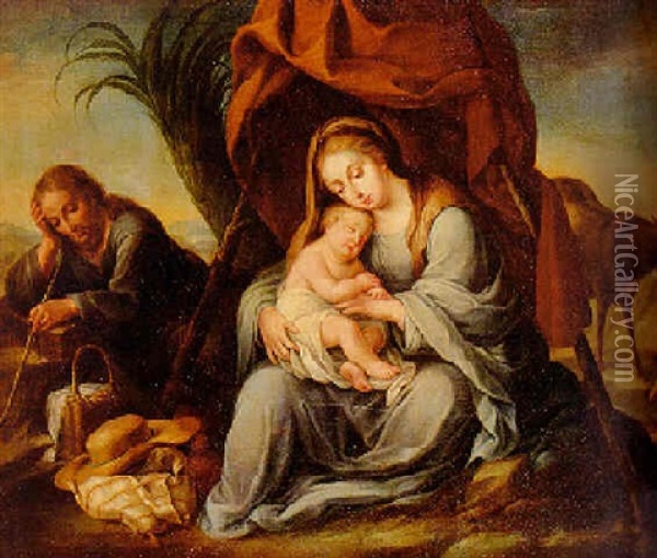 The Rest On The Flight Into Egypt Oil Painting - Alonso Cano