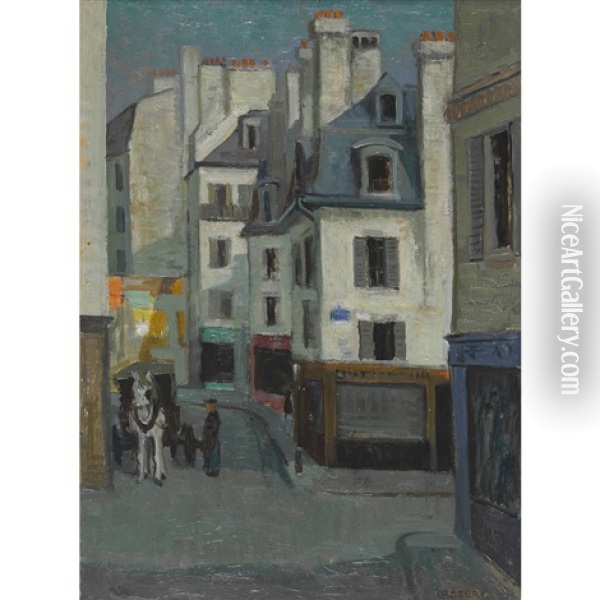 Gassenzug In Paris Oil Painting - Robert Charles