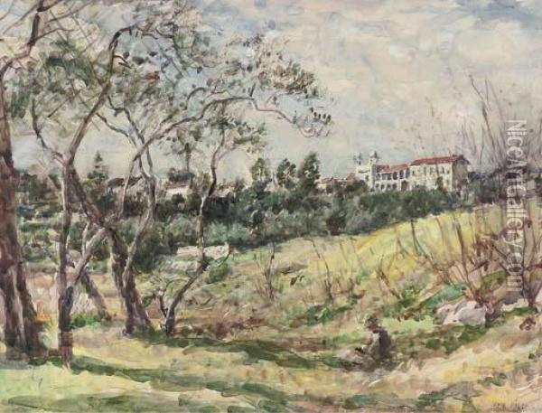 Sketching In The South Of France Oil Painting - William Mark Fisher