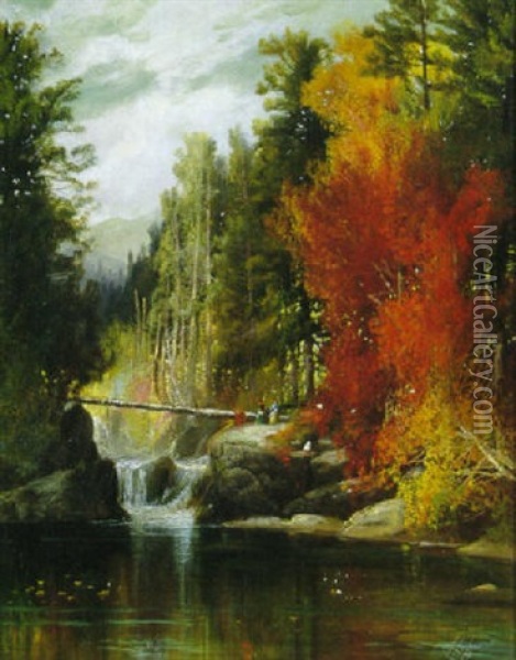 A Foliage Picnic Oil Painting - Harrison Bird Brown