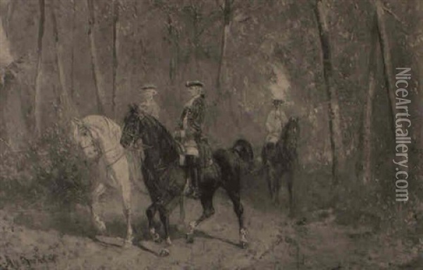 The Riding Party Oil Painting - Alexander Ritter Von Bensa