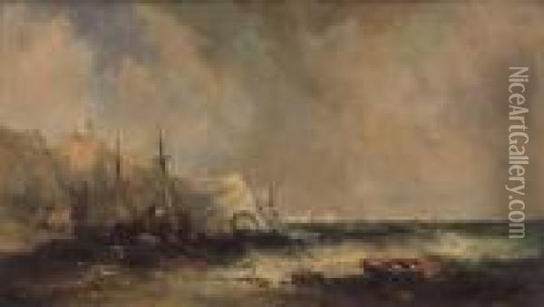 Barche Sulla Spiaggia Oil Painting - Charles John de Lacy