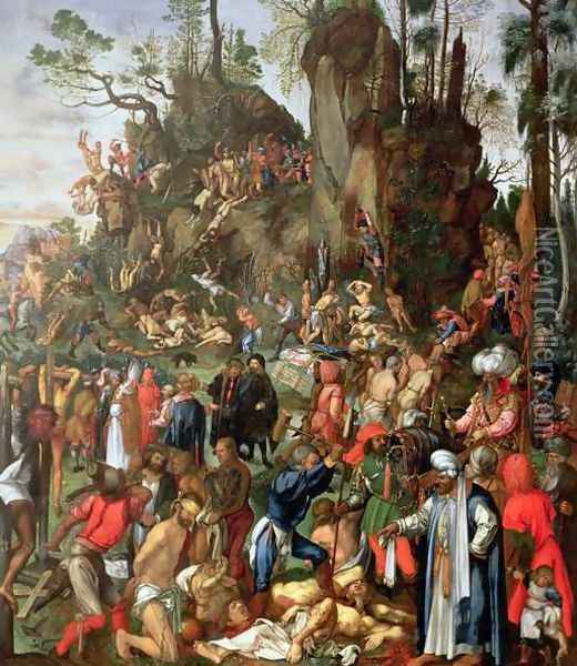 Martyrdom of the Ten Thousand, copy of a painting by Albrecht Durer, 1653 Oil Painting - Johann Christian Ruprecht