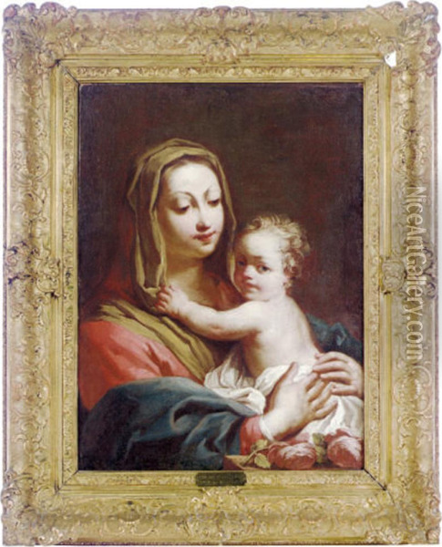 The Madonna And Child Oil Painting - Giovanni Battista Crosato