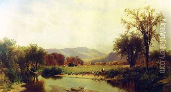 Boquet River, Elizabethtown, NY Oil Painting - George Henry Smillie