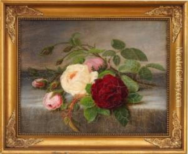 Roser Oil Painting - Frants Diderik Boe
