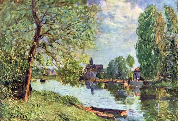 River landscape Moret-sur-Loing Oil Painting - Alfred Sisley