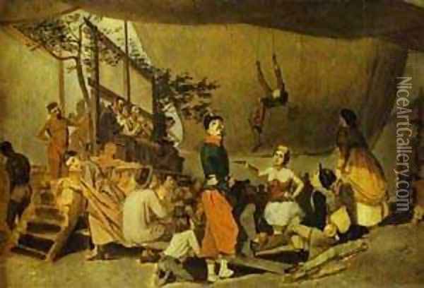 Merrymaking In Paris Sketch 1863-64 Oil Painting - Vasily Perov