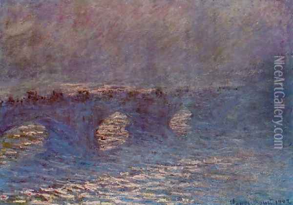 Waterloo Bridge Effect Of Sun In The Mist Oil Painting - Claude Oscar Monet