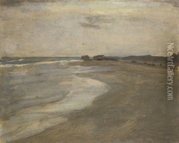 Beach Scene Oil Painting - Piet Mondrian