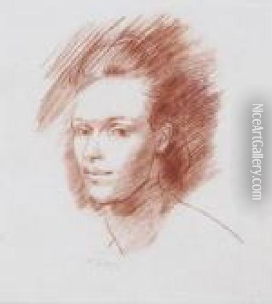 Portrait Head Of A Woman Oil Painting - Ambrose McEvoy