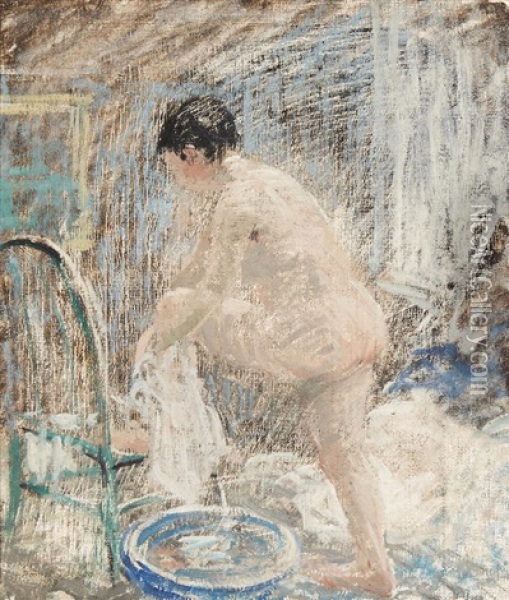 Woman At The Bath Oil Painting - Robert Spencer