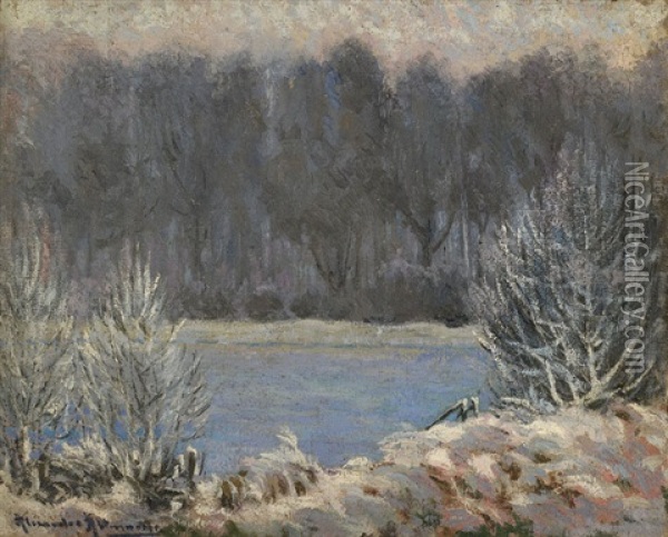 Winter Landscape Oil Painting - Alexandre Altmann