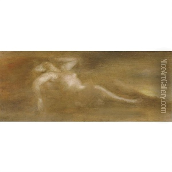 Reclining Figure Oil Painting - Eugene Carriere