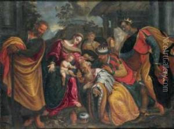 L'adorazione Dei Magi Oil Painting - Paolo, Fra Cosimo Piazza
