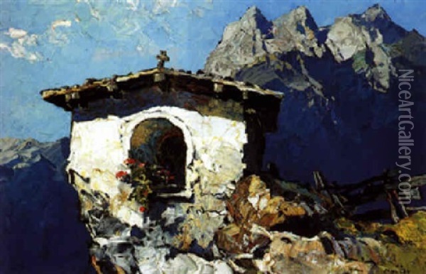 Tiroler Bildstock Oil Painting - Oskar Mulley