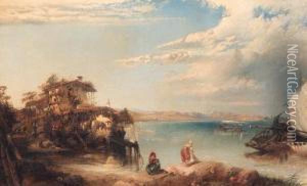 Lago Di Garda Oil Painting - James Vivien de Fleury