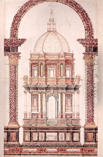 Project for the Altar of the Cappella dei Principi Oil Painting - Matteo Nigetti