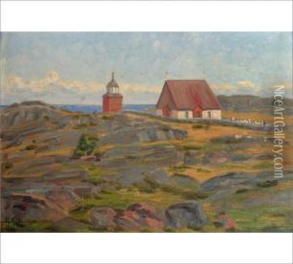 Archipelago Church (aland) Oil Painting - Elin Alfhild Nordlund