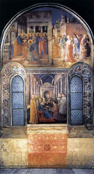 West wall of the chapel Oil Painting - Fra Angelico (Guido di Pietro)