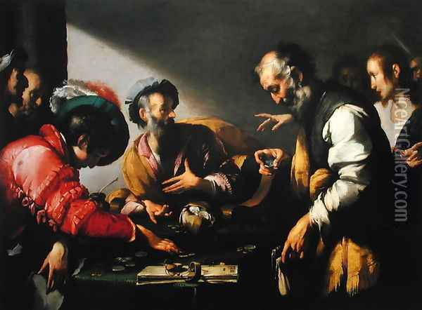 The Calling of St Matthew, c.1620 Oil Painting - Bernardo Strozzi