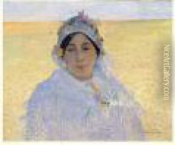 Beatrix (portrait De Mme Henri Martin), Circa 1895-1900 Oil Painting - Henri Martin