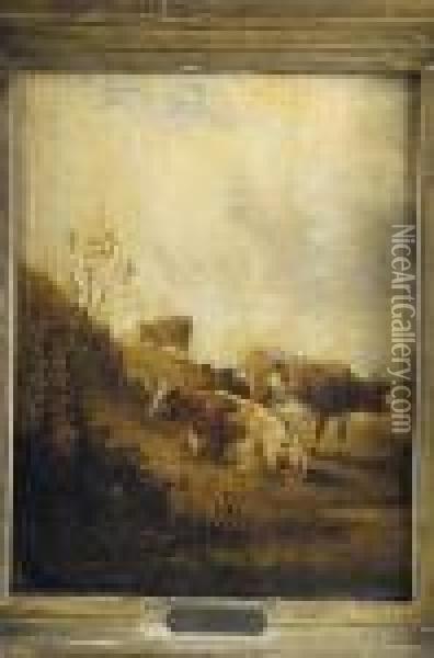 Paisaje Con Vacas Oil Painting - Alfred H. Green