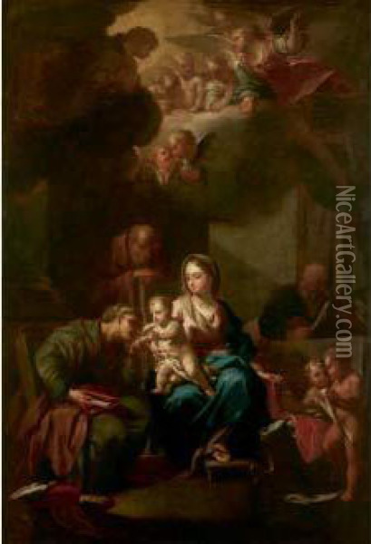 Sainte Anne, La Vierge Et L'enfant Jesus Oil Painting - Francesco de Mura